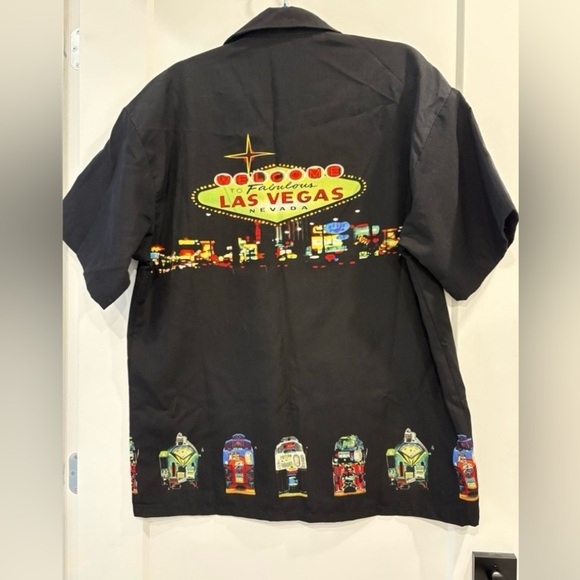 Men's Black Casual Button-Up Shirt Size Medium - Picture 4 of 8